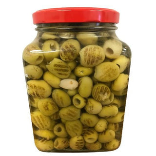 LEZZET GREEN GRILLED OLIVES  PITTED GLASS 900G X 6 PC