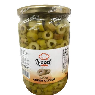 LEZZET GREEN SLICED OLIVES  (640G) (660 CC X 12 PC