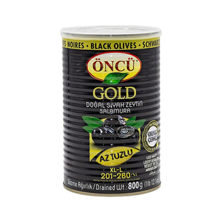 ONCU GOLD BLACK OLIVES XL-L  LESS SALTY (TIN) 800G X 6 PC
