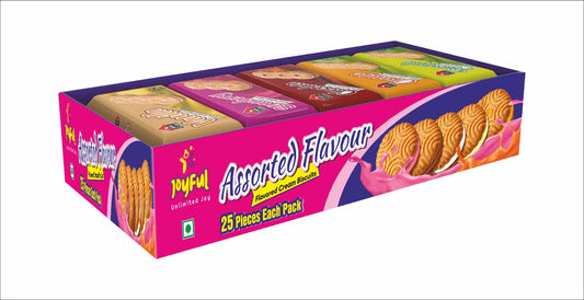 Joyful cream biscuit sandwich mix flavors 300 gram X 12