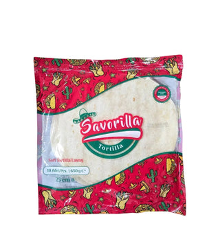 Savorilla tortilla wheat flour wrap (25cm - 65g) (10pk) 650g x 12 pc