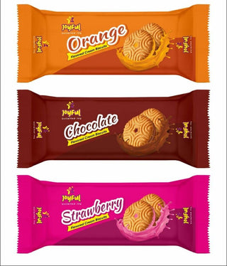 Joyful cream biscuit sandwich mix flavors 300 gram X 12